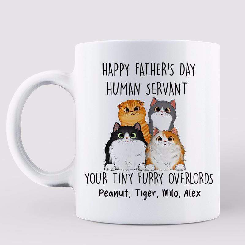 Happy Father‘S Day Cat Human Servant Personalized Mug