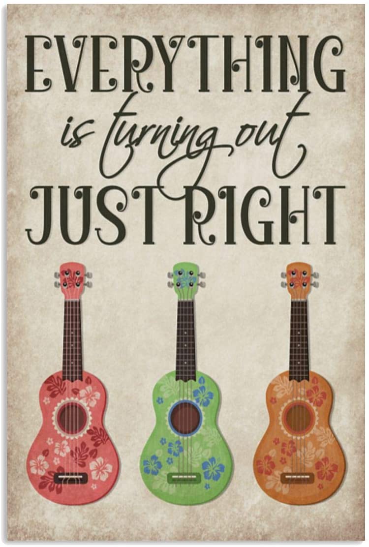 Vintage Just Right Ukulele Poster Art Print      Home Decor Gift For Men Women Family Friend On Birthday Xmas