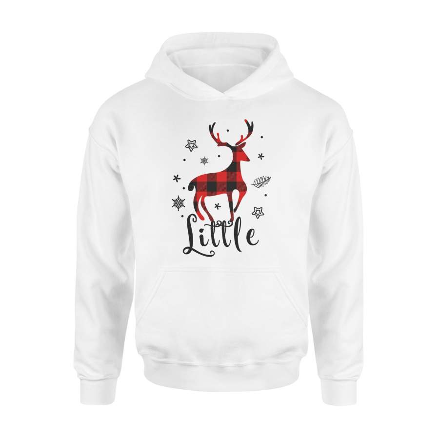 Reindeer Christmas Gift Red Plaid Little Hoodie