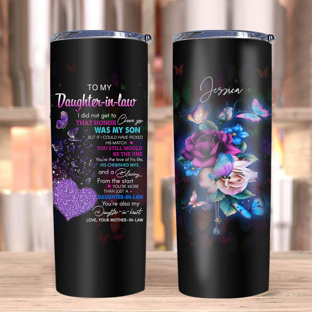 Personalized Tumbles To My Daughter-In-Law, Gifts For Daughter-In-Law, Birthday's Gift Stainless Steel Tumbler