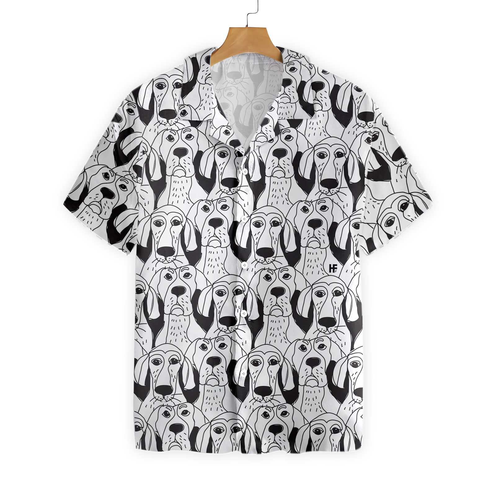 Dogs Emotions Black And White Seamless Hawaii Shirt Ha50484