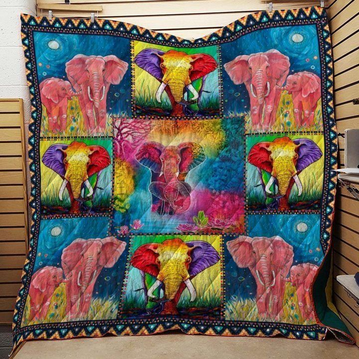 Elephant V1 K 3D Customized Quilt