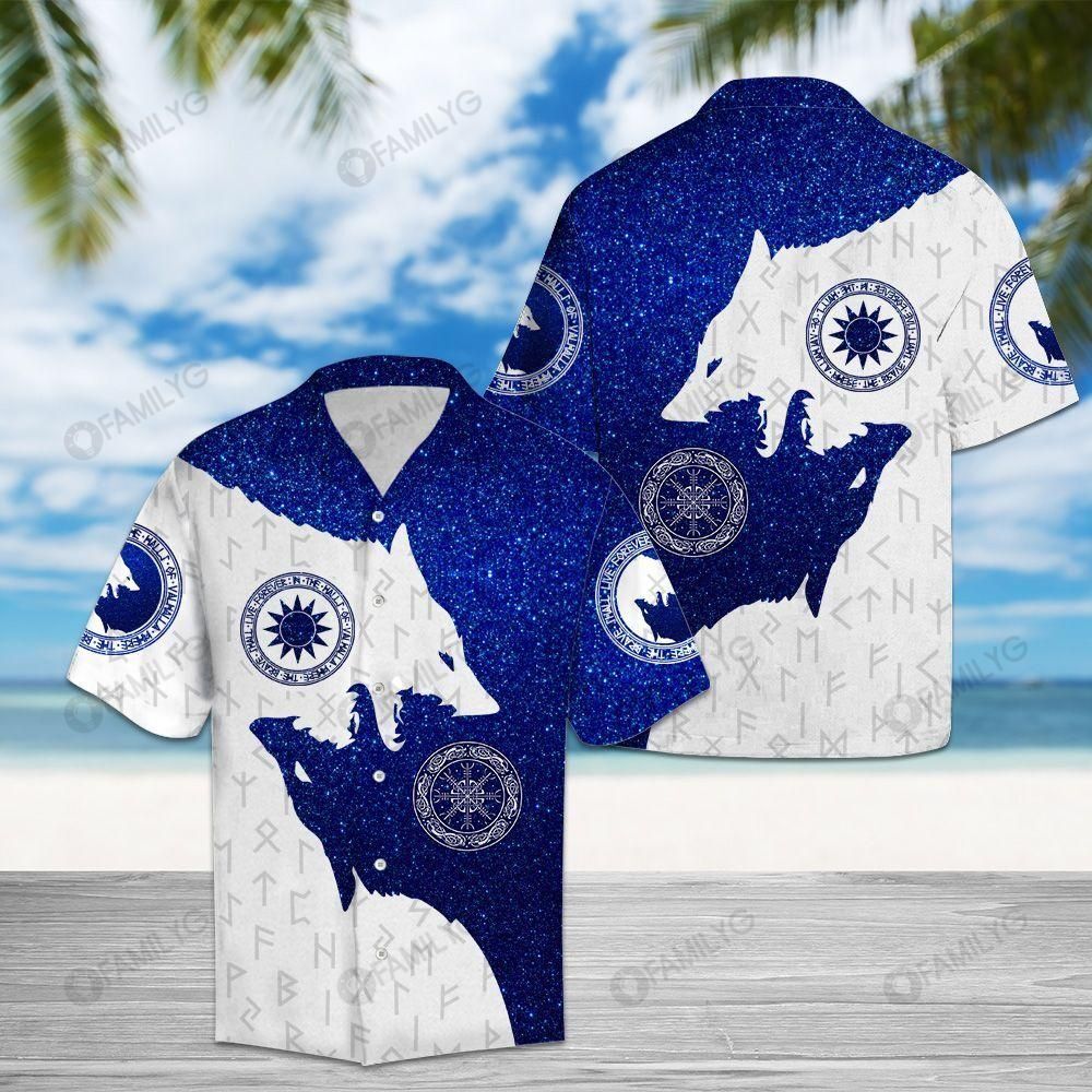 Viking Shirts – Real Viking Wolf Blue Unique Design – Viking Hawaiian Shirt Summer Hawaiian For Men, Women, Couple