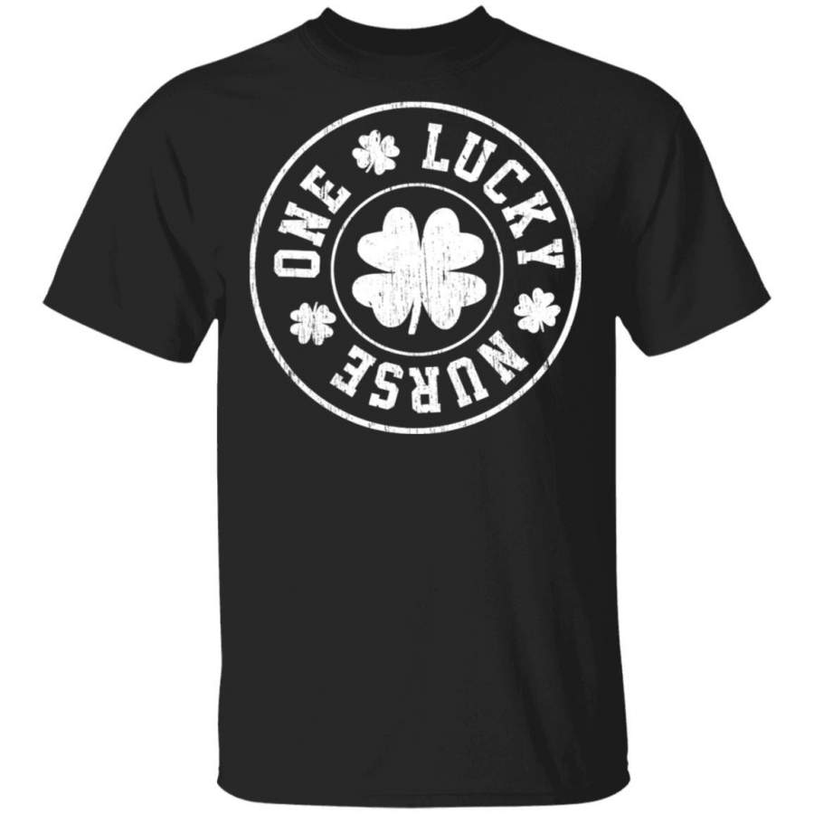 Vintage One Lucky nurse shamrock for st patricks day green T Shirt Saint Paddys Patricks Tshirt Lucky Shirts Drink Green Beer Irish Gifts Funny Tee