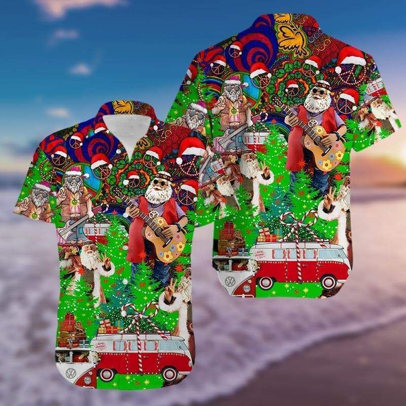 Check Out This Awesome Hawaii Aloha Shirts Love Hippie And Merry Christmas Ha84128