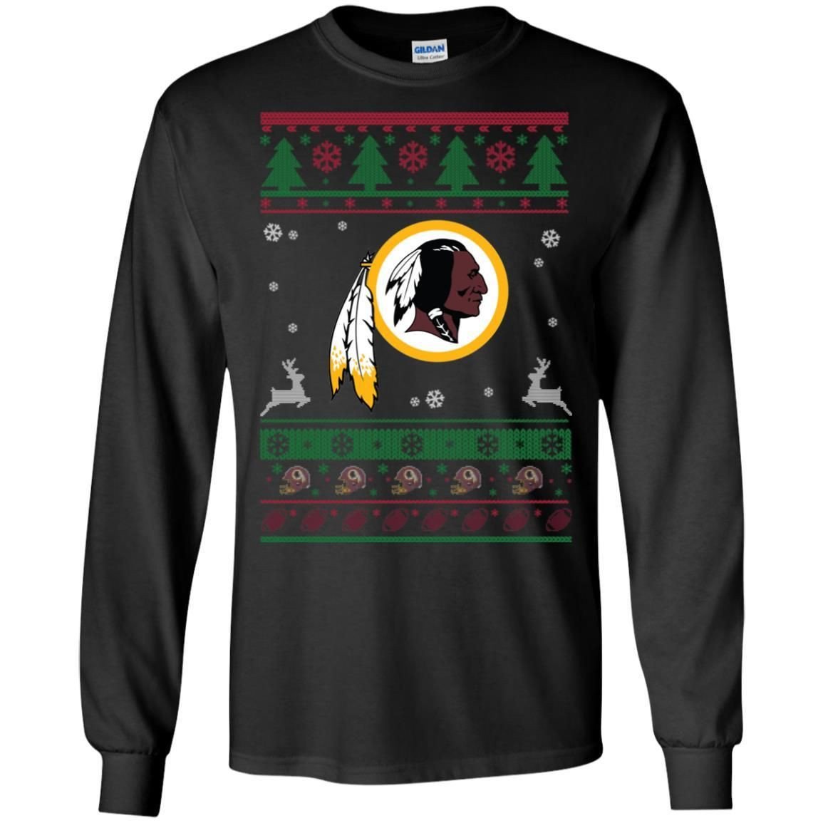 Washington Redskins Logo Football Teams Ugly Christmas Sweater Men Long SLeeve Shirt