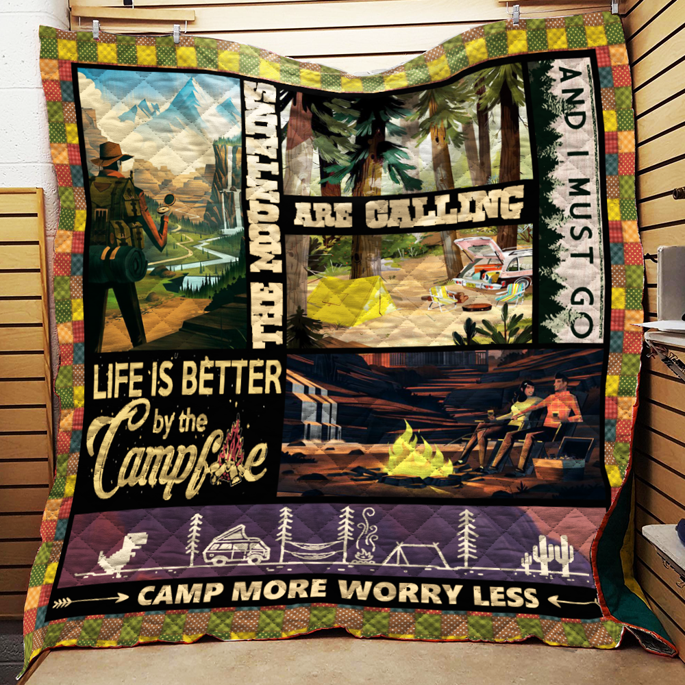 Camp More Worry Less Quilt Blanket