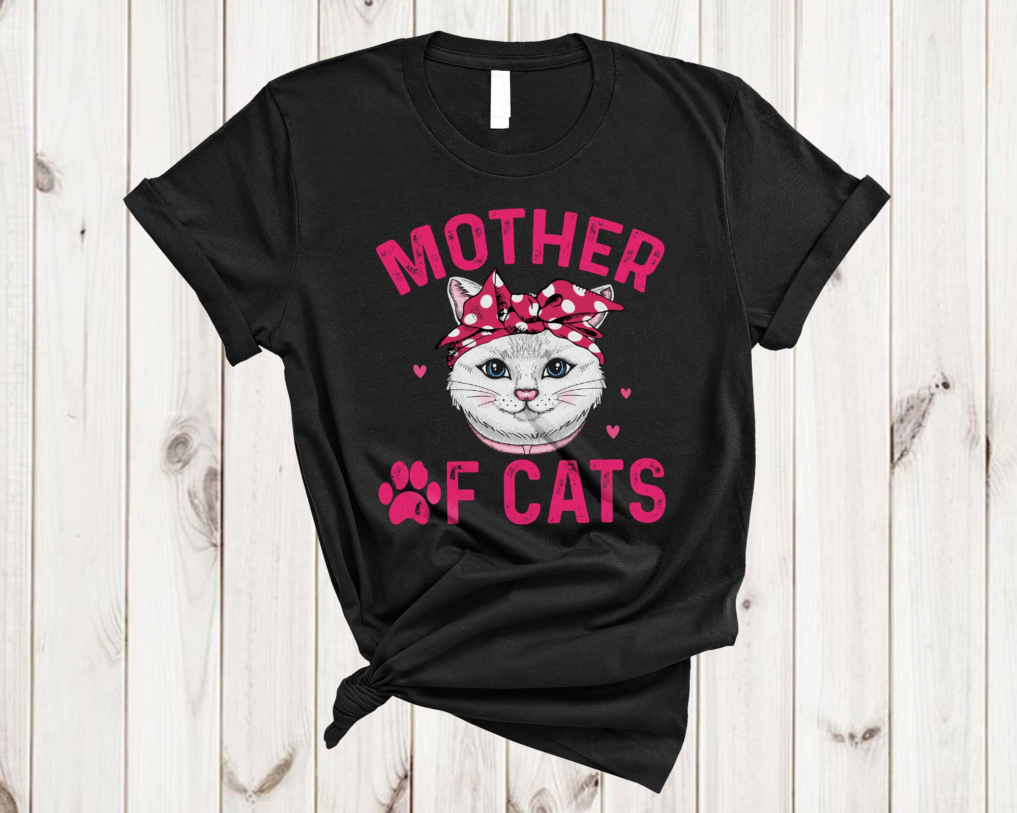 Cat Lover Family Shirt Mother Of Cats Cute Cat Kitten Girl Kids Family Lover Gifts T-Shirt