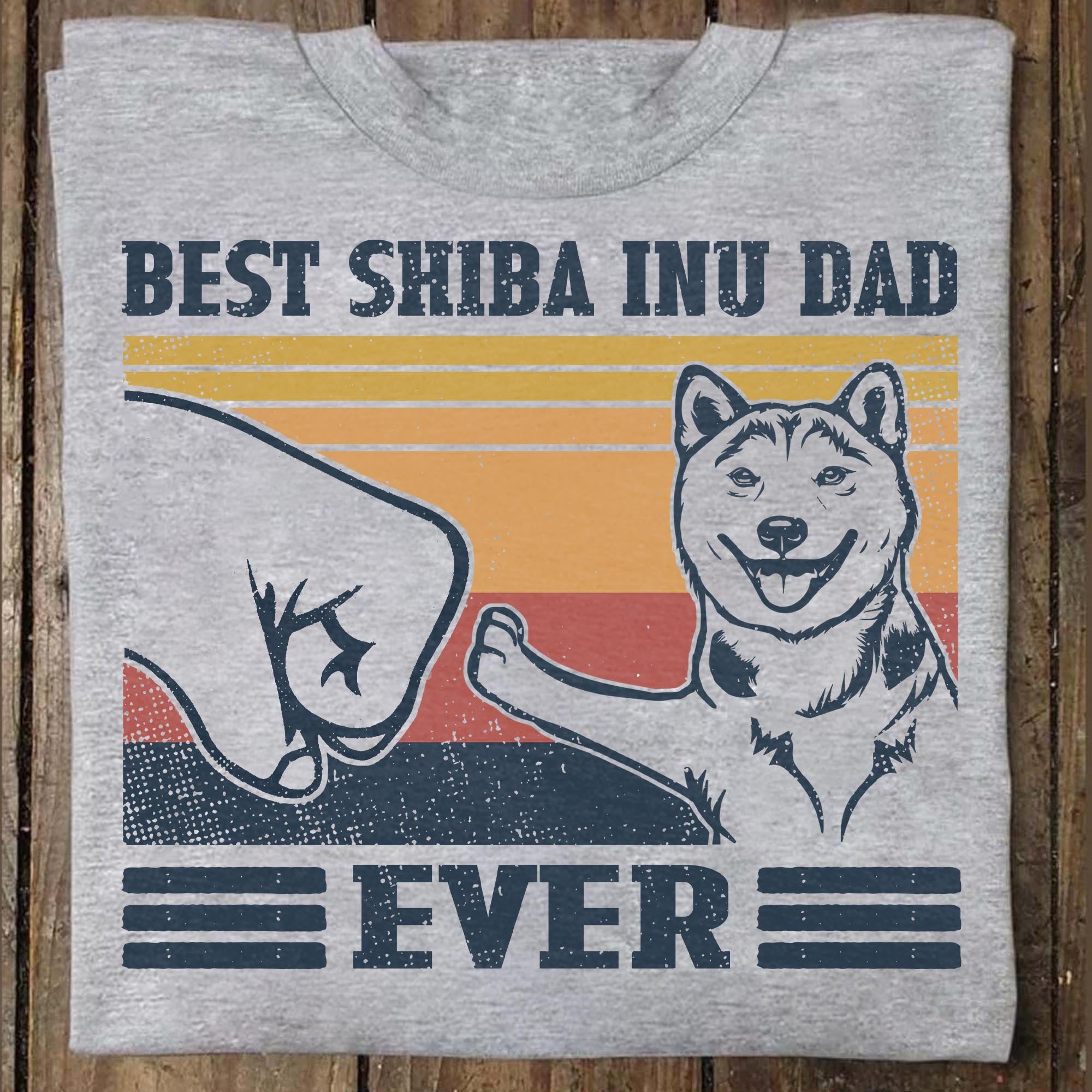 Best Shiba Inu Dad Ever Vintage Graphic Unisex T Shirt, Sweatshirt, Hoodie Size S – 5XL