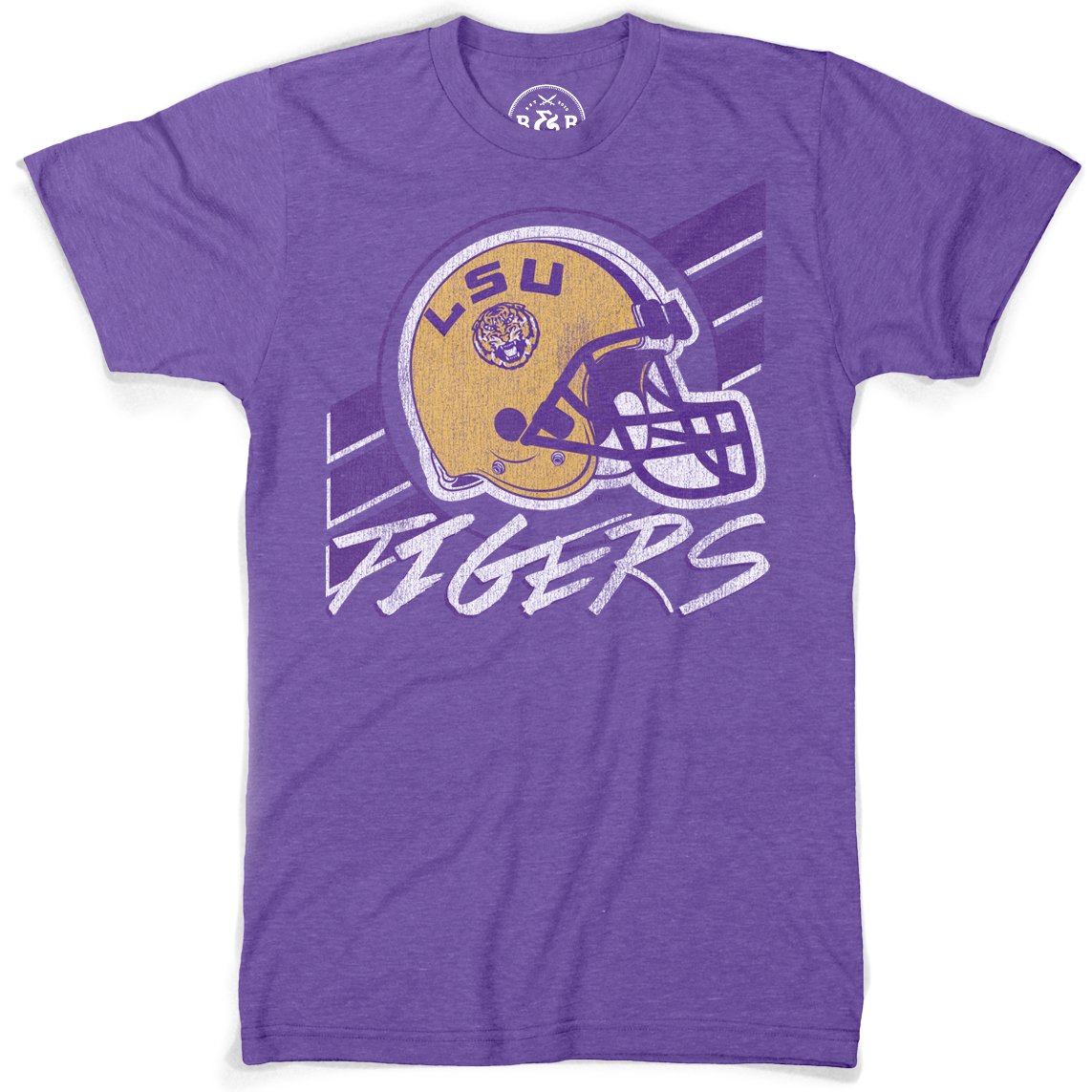 B&B Dry Goods LSU Tigers 90’s Football Stripe T-Shirt – Purple