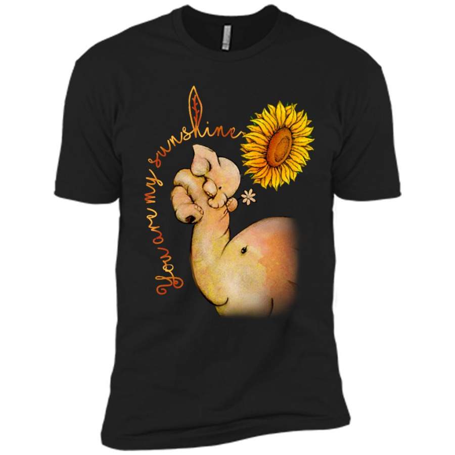 You Are My Sunshine Sunflower Elephant Design, MOther’s Day – Canvas Unisex USA Shirt