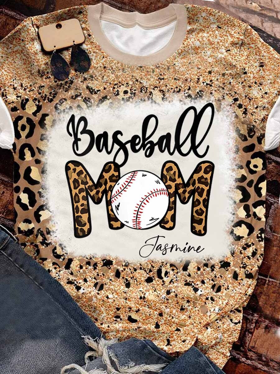 Baseball Mom Leopard Twinkle 3D T-Shirt Hoodies Gifts For Women Customize- Gtsz008