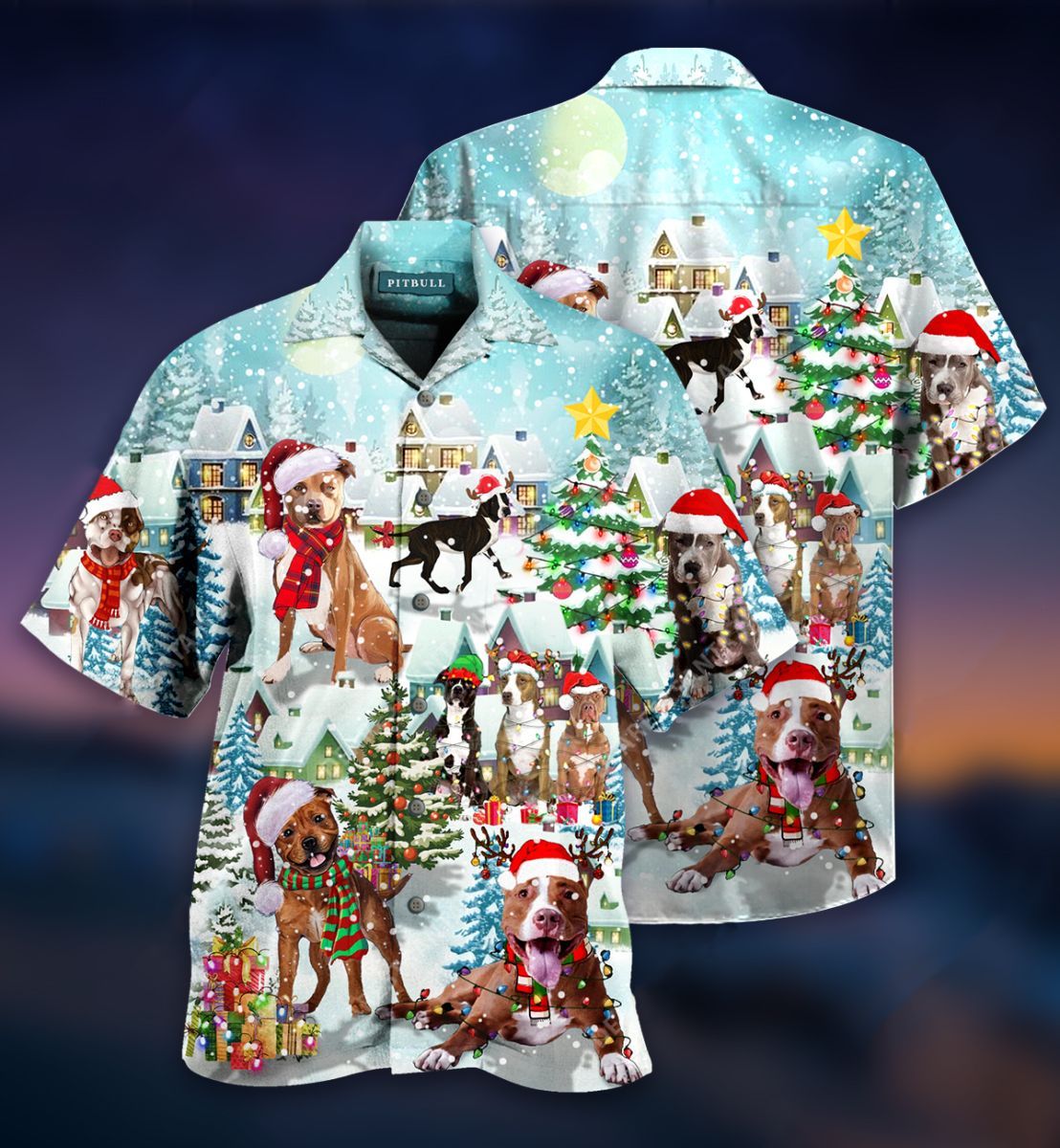 TJJ242011A28PP PITBULL CHRISTMAS BUTTON SHIRT QQ