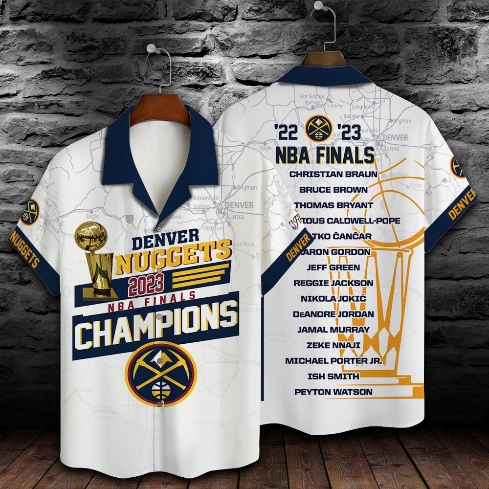 Denver Nuggets The Finals Champions 2023 Print 3D Aop Hawaiian Shirt Sh1 V1