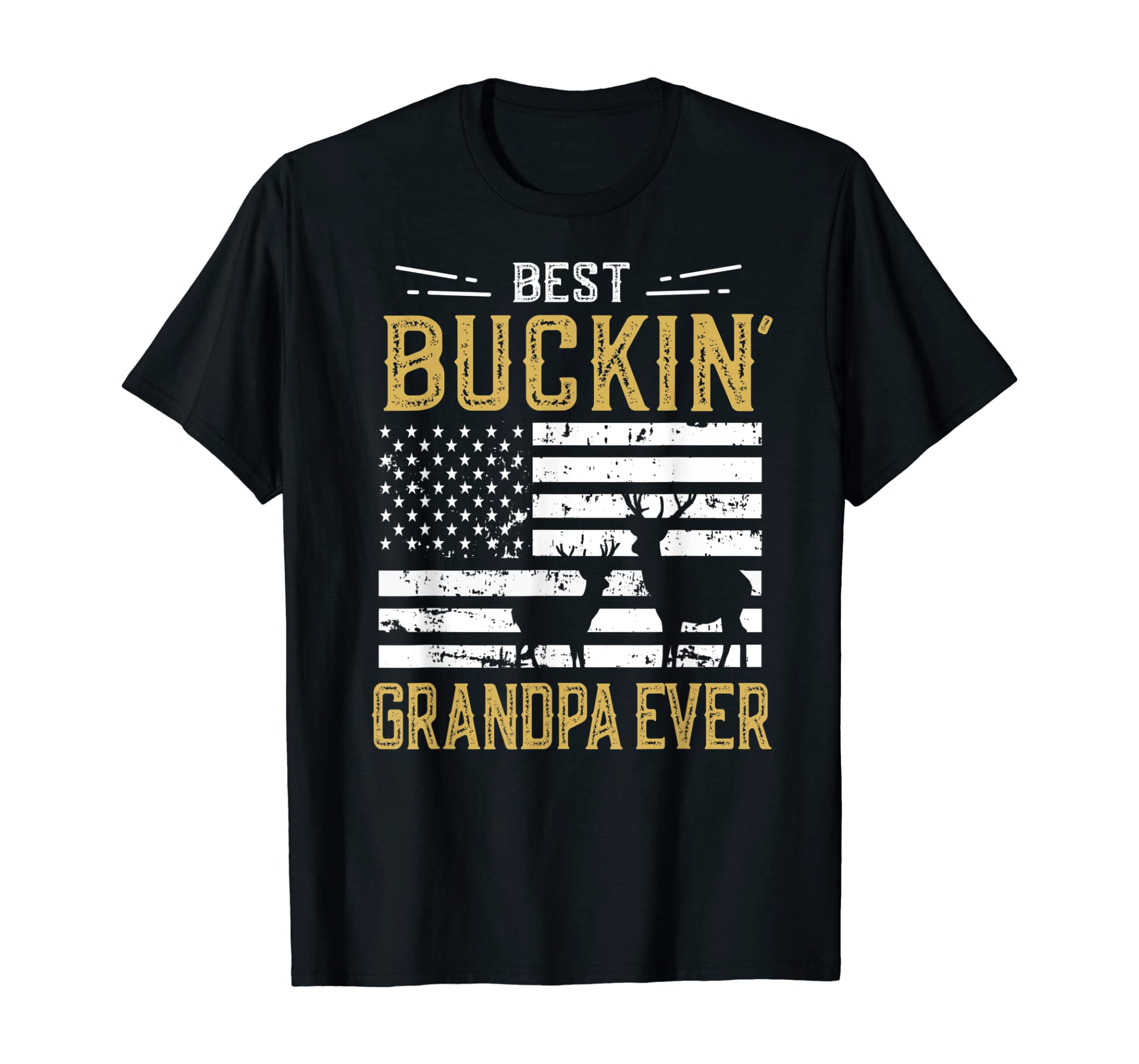 Mens Best Buckin Grandpa Ever Funny Gift Deer Hunter Cool Hunting T-Shirt