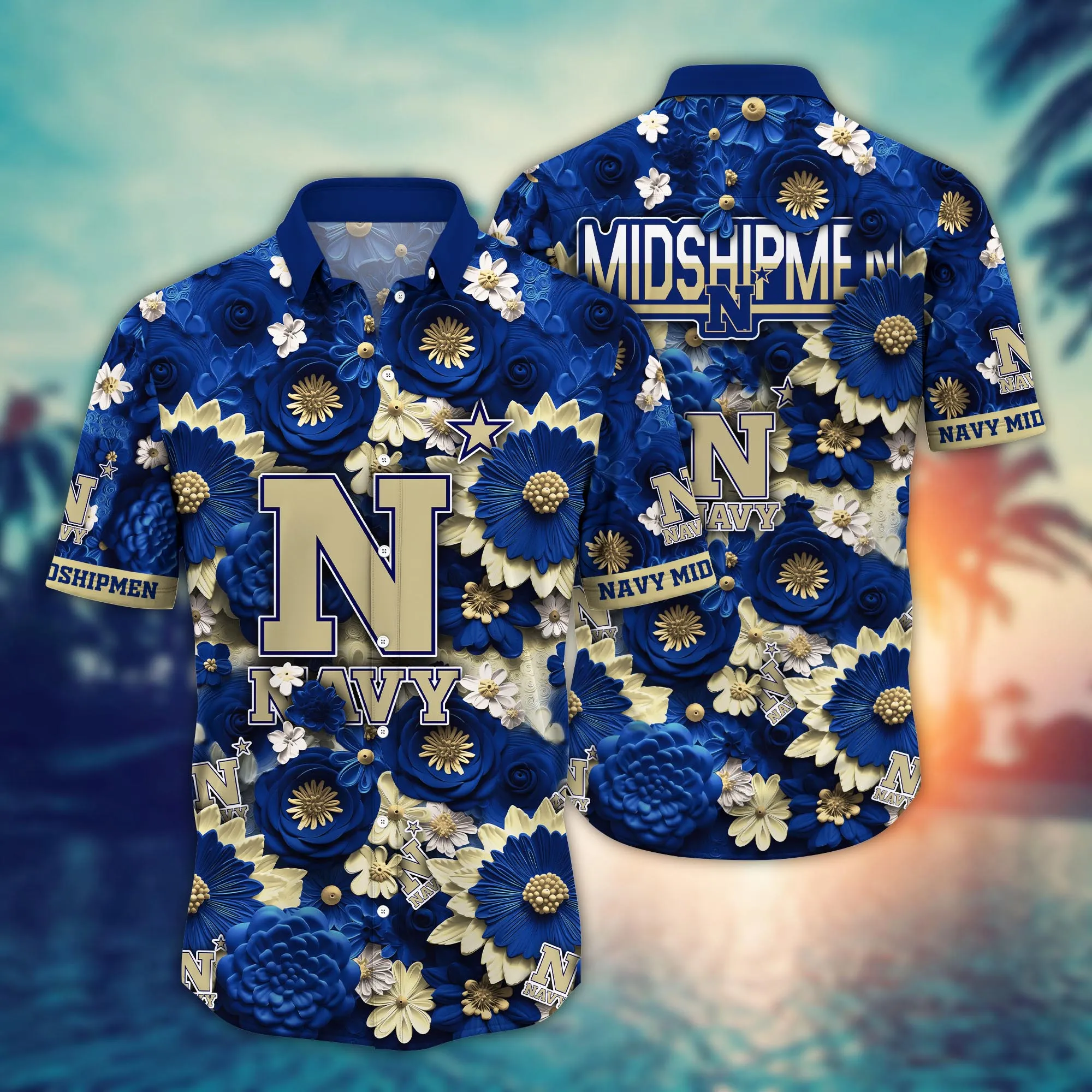 Navy Midshipmen NCCA Hawaiian Shirt Trending For This Summer Customize Shirt Any Team