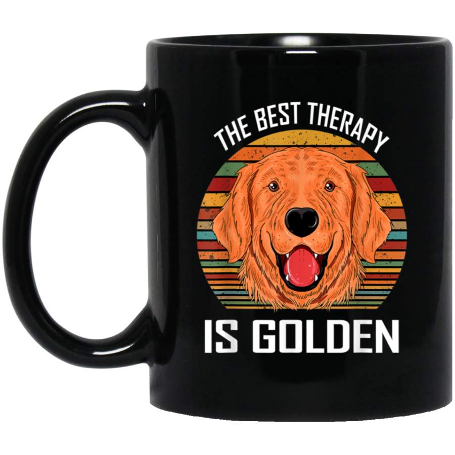 The Best Therapy Is Golden Retriever Dog Funny Puppy Lovers Mug