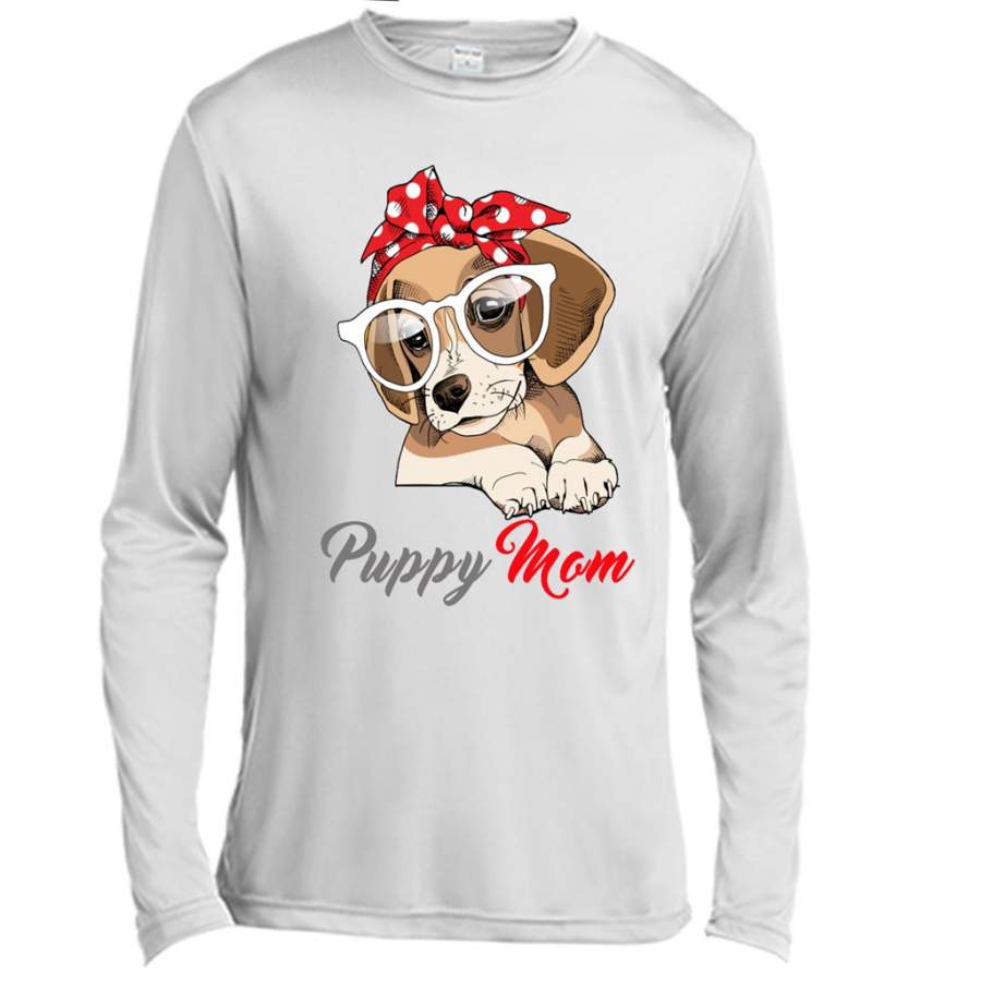 Mom Love Red Bandana Headband Puppy Beagle – Canvas Long Sleeve Shirt