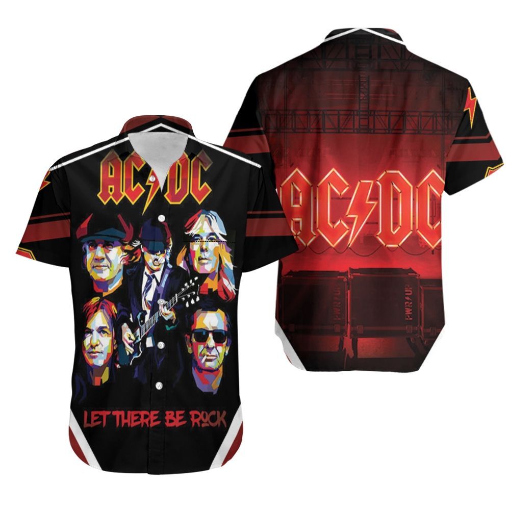 ACDC Angus Young Let There Be Rock Popart Hawaiian Shirt