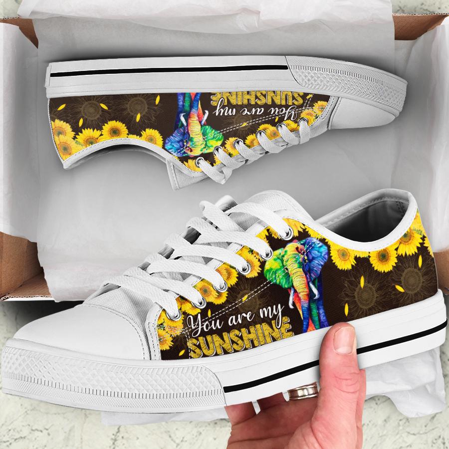 YOU ARE MY SUNSHINE ELEPHANT LOW TOP SHOES