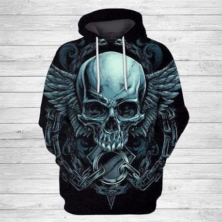 Skull Angel Wings Hoodie 3D #V