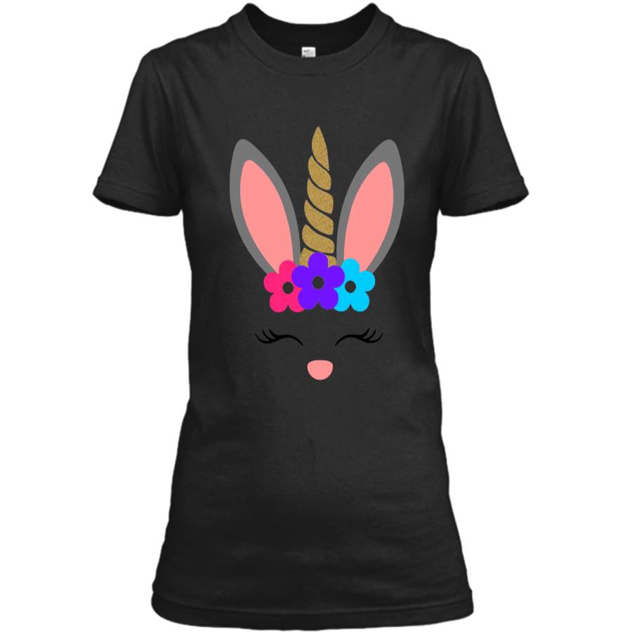 Bunnicorn Happy Easter Bunny Unicorn T Shirt Ladies Custom