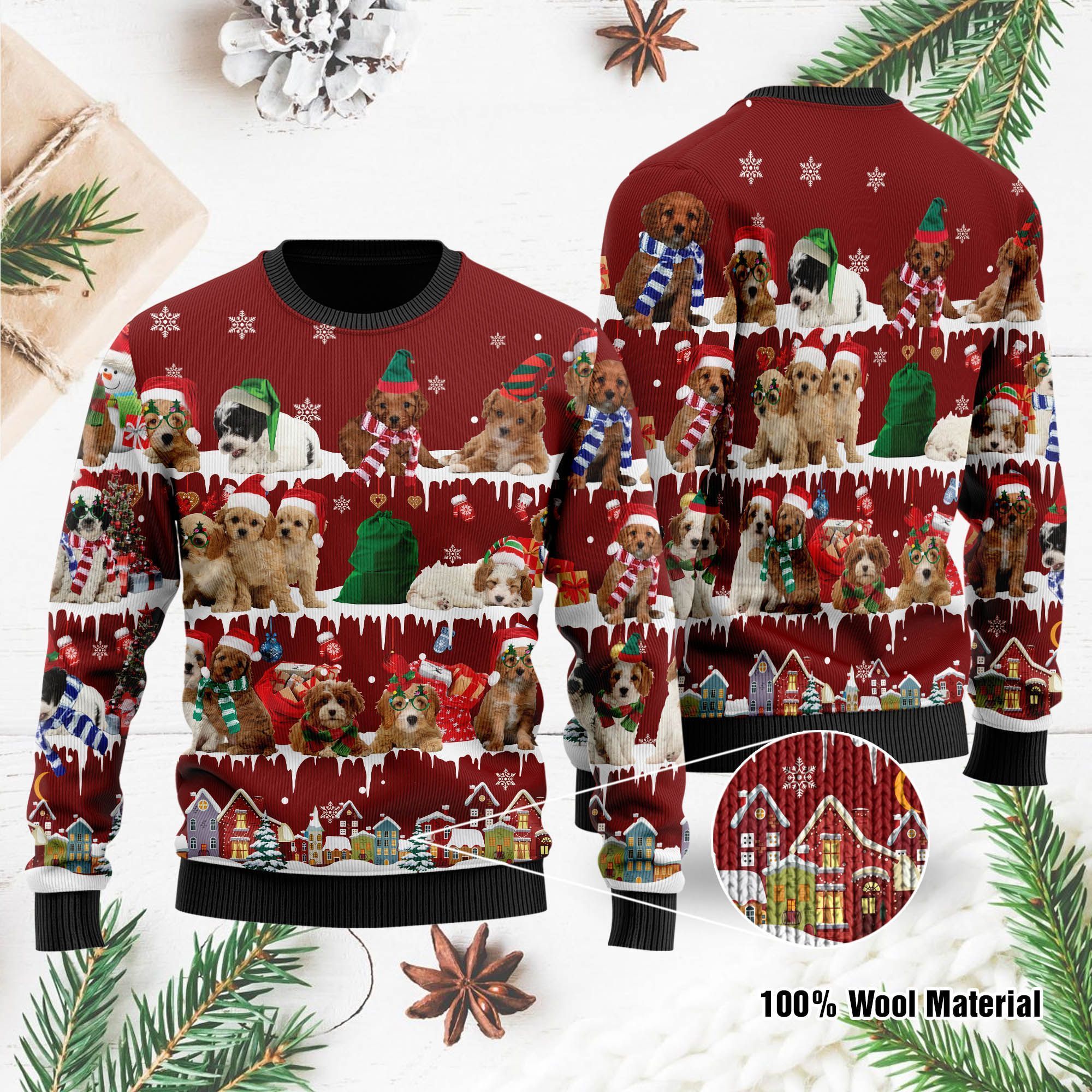 Cavoodle Ugly Christmas Sweater For Cavoodle Lovers On National Ugly Sweater Day And Christmas Time