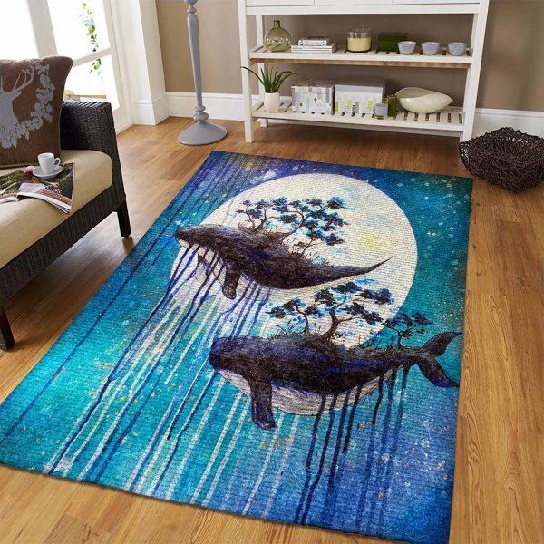 Whale Art Home Decor Rectangle Area Rug 12