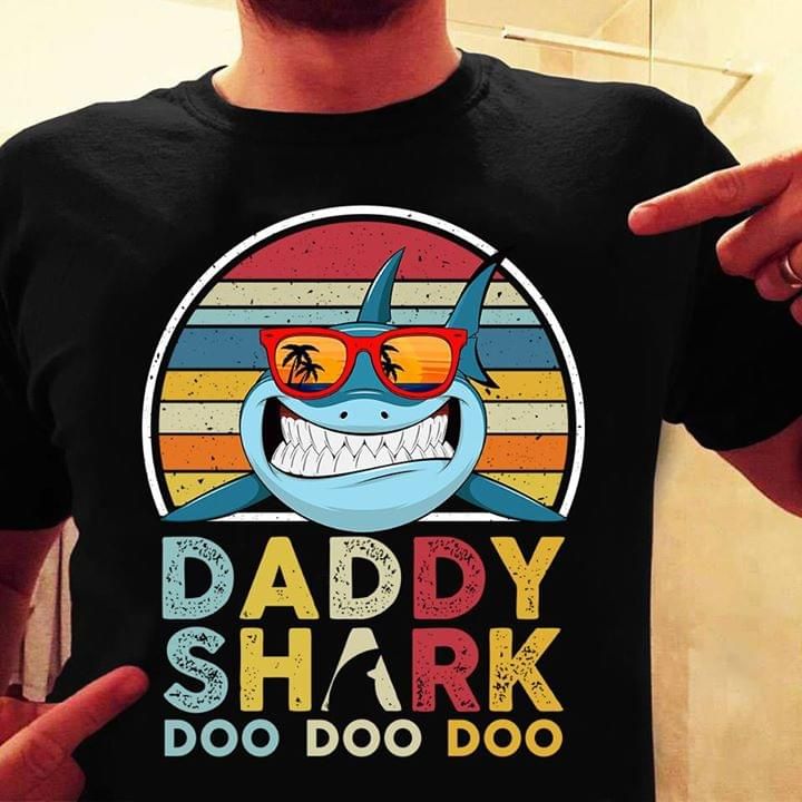 Vintage Daddy Shark Doo Doo Doo T Shirt Hoodie Sweater