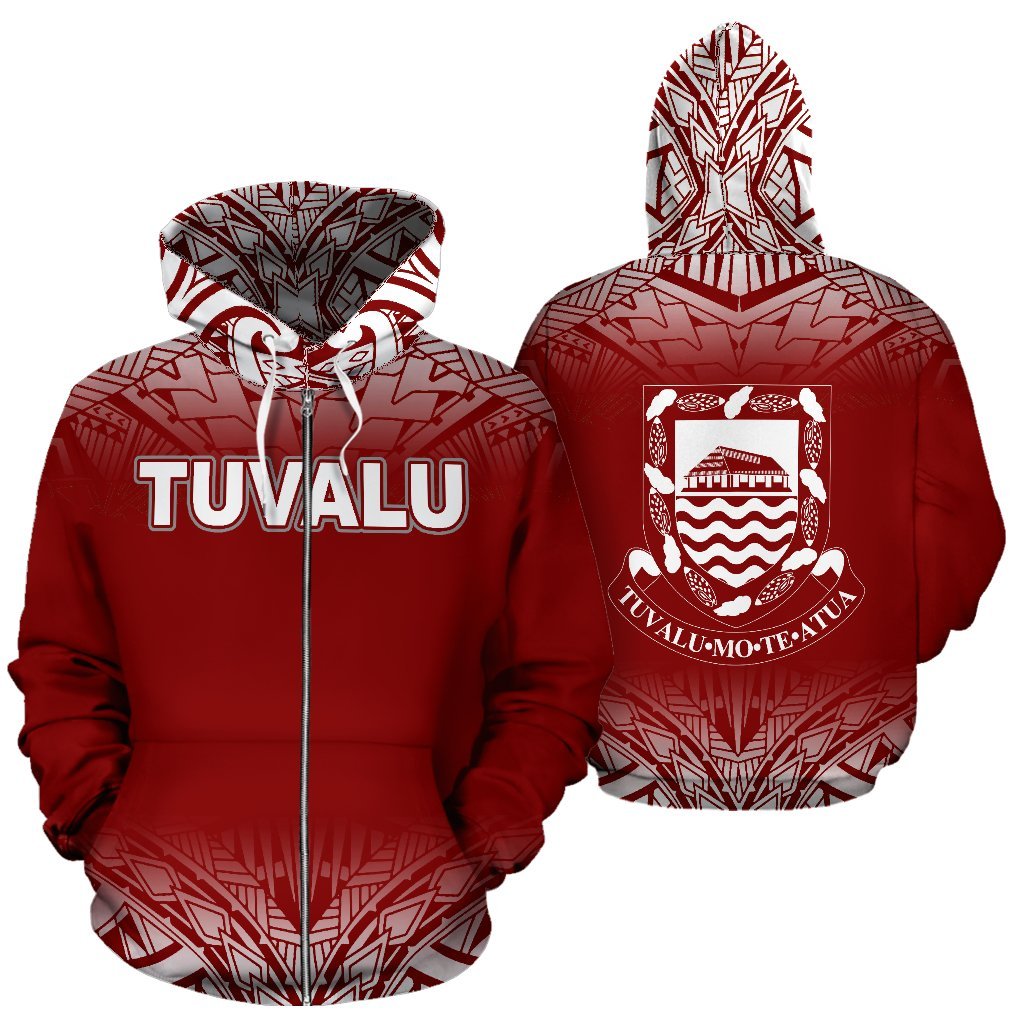 Tuvalu Polynesian Zip Up Hoodie Fog Red – Pacific Print Hoodie