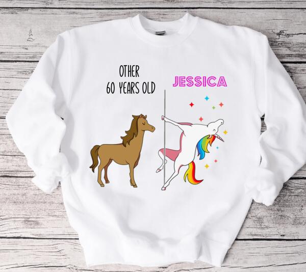 60Th Birthday Gift For Women, Funny 60Th Unicorn Birthday Sweatshirt, 60 Year Old Gift, Sixty Birthday Sweatshirt