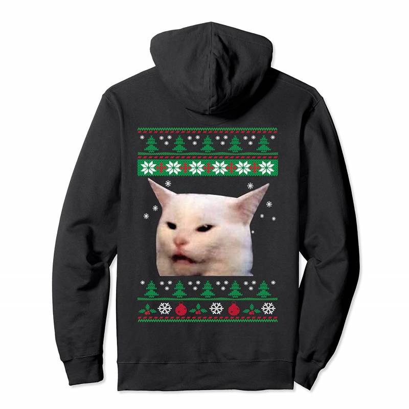 Woman Yelling at a Cat Ugly Christmas Sweater Meme Outfit Pullover Hoodie, T Shirt, Sweatshirt