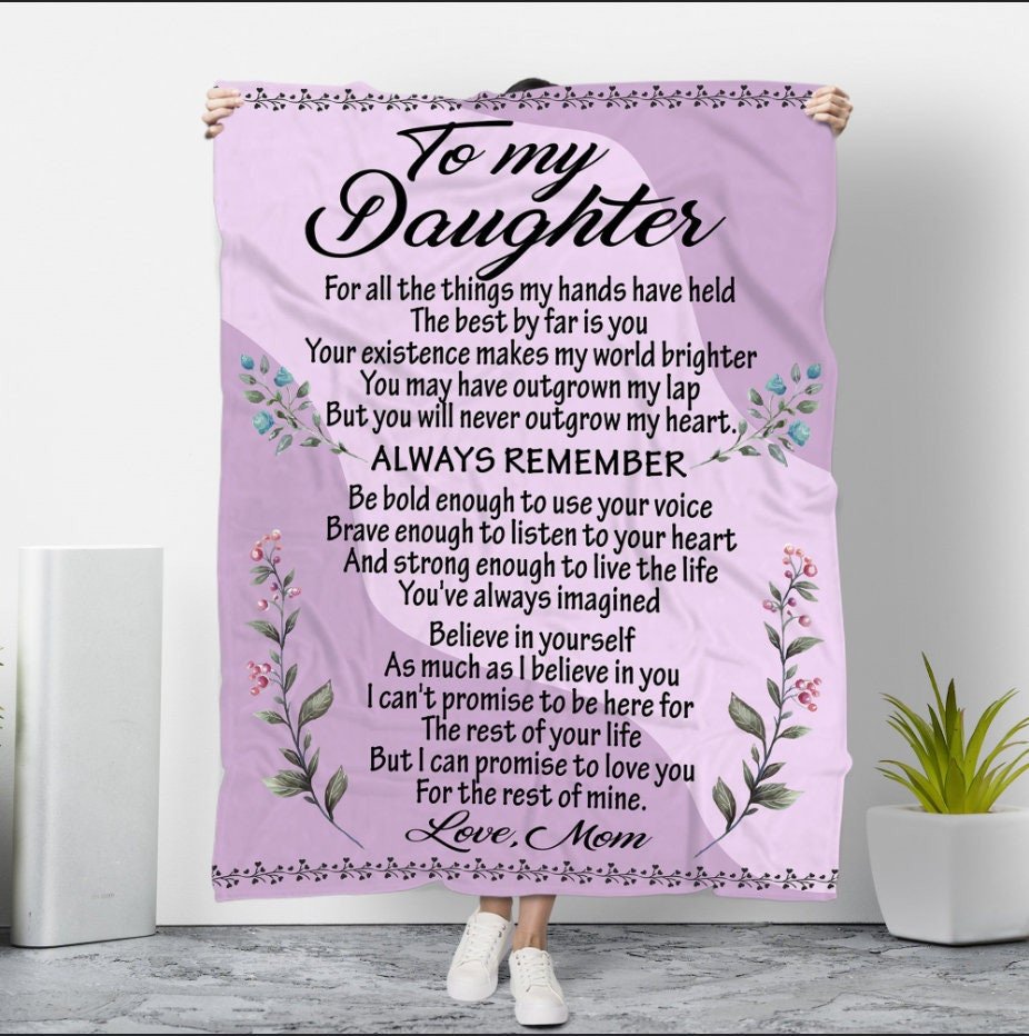 Personalized To My Daughter Mom Message  Christmas Gift Christmas Blanket Customized Blanket Daughter Blanket Mom Gift