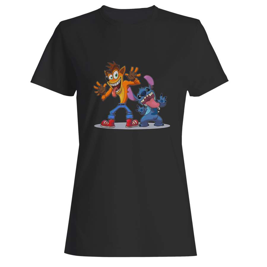 Crash Bandicoot And Stitch Woman’s T-Shirt