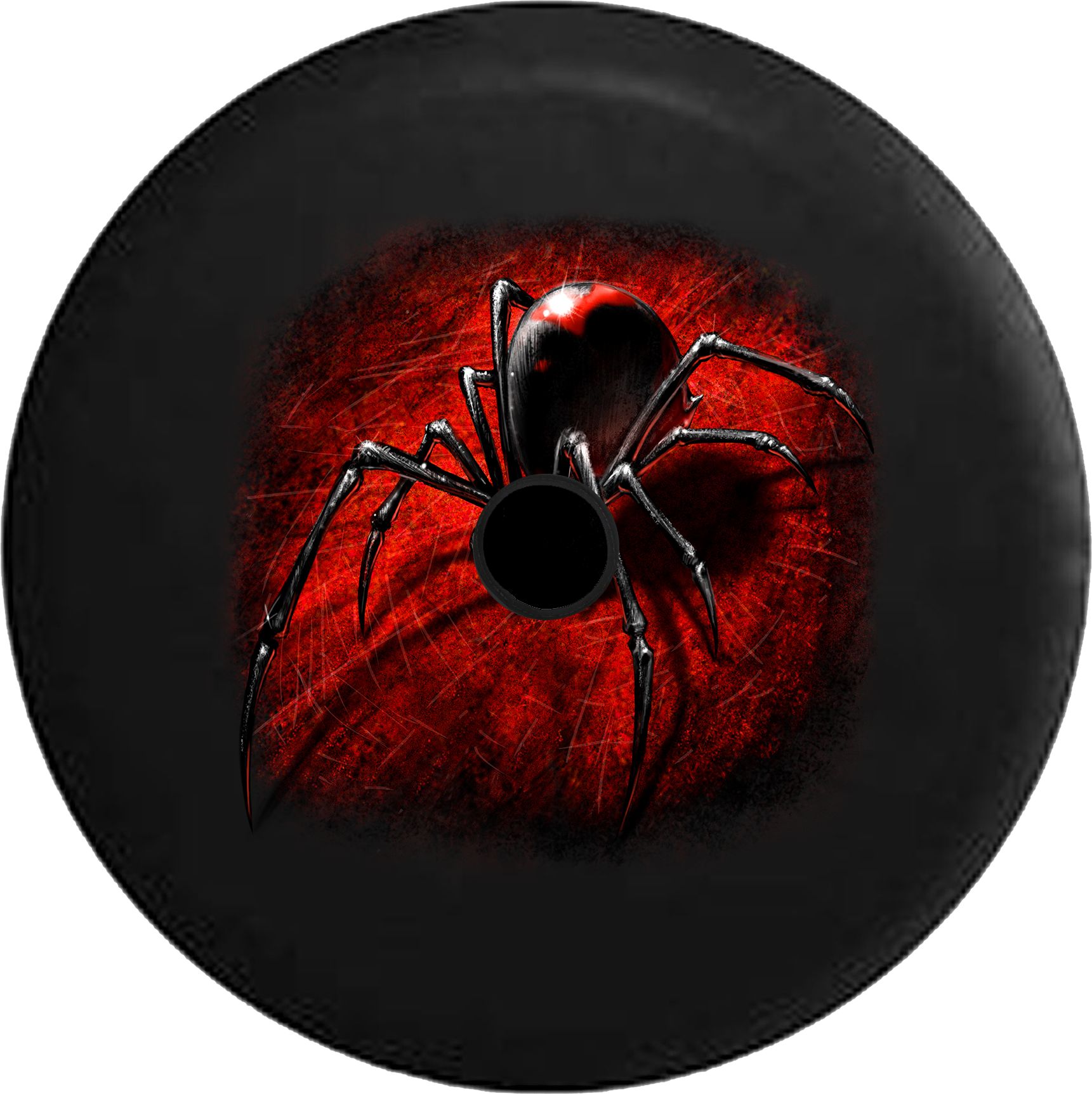 Jeep Wrangler Jl Backup Camera Day Black Widow Spider On Red Web 3D Poisonous Rv Camper Spare Tire Cover-Black-Custom Size/Color/Ink