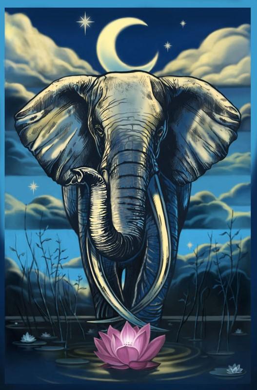 3D – Elephant Lotus – Tapestry