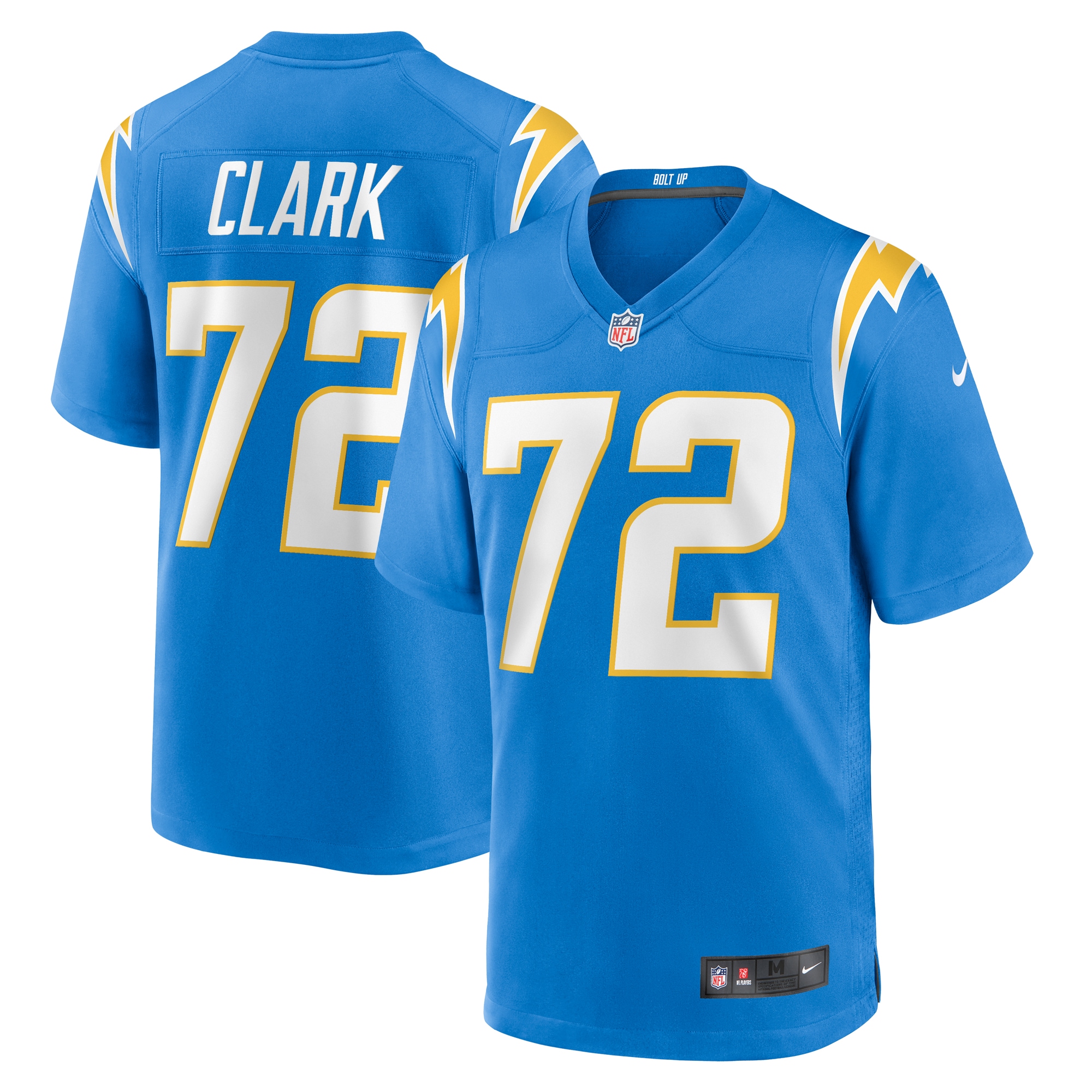 Men’s Los Angeles Chargers Jerrod Clark  Powder Blue Team Game Jersey