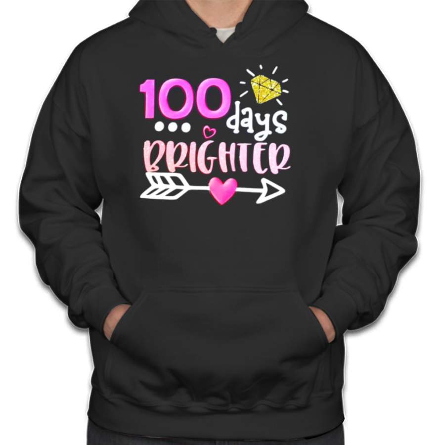 100 Days Brighter T-shirt 100th Days Of School T-shirt Hoodies