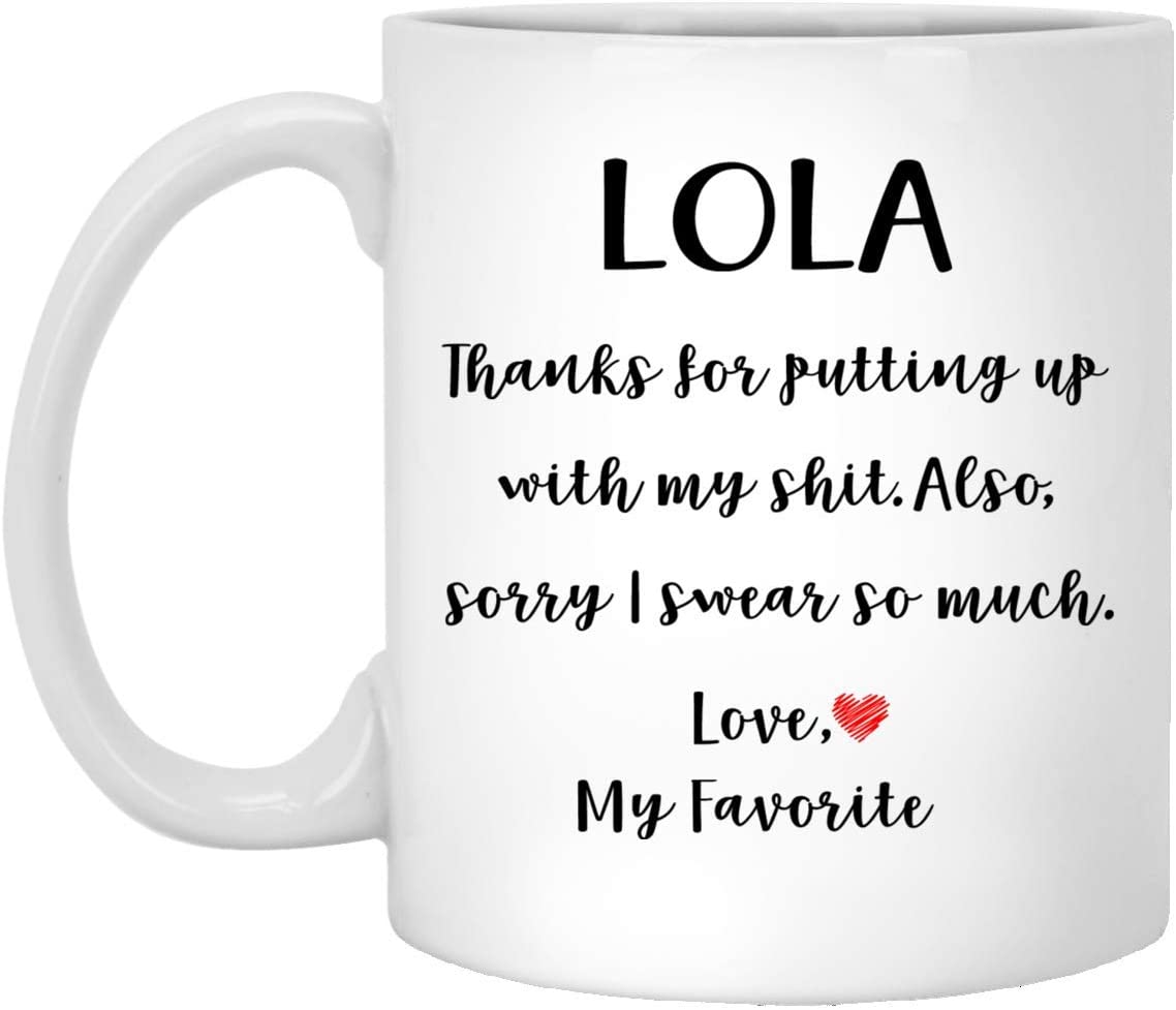 Lola Gifts From Daughter Son – Mothers Day Gifts For Lola Birthday Gifts – Funny Lola Coffee Mug Christmas Gift Ideas For Lola – White – 11Oz