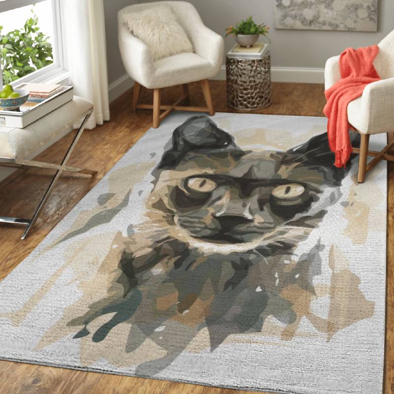 Watercolor Cat – Animals Area Rug Carpet