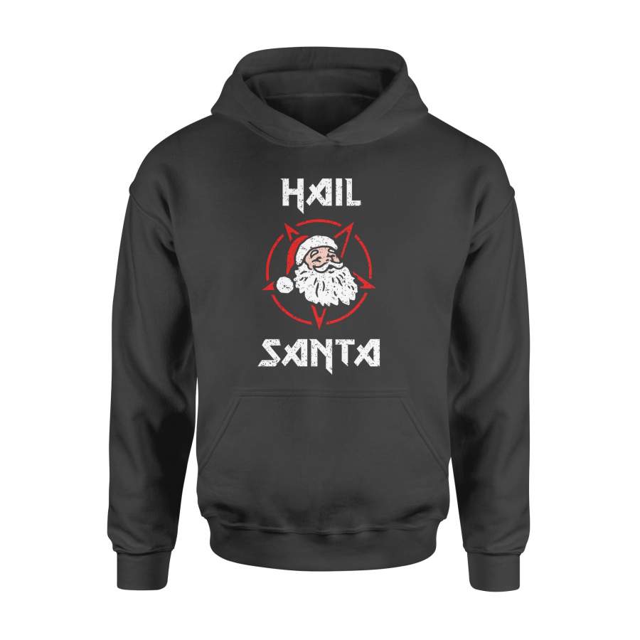 Christmas Gift Hail Santa With His Face In A Ring Star White Beard – Standard Hoodie