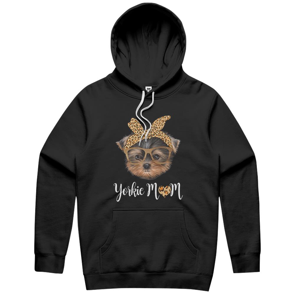 Yorkie Mom Leopard Print Dog Lovers Mother Day Gift Hoodie