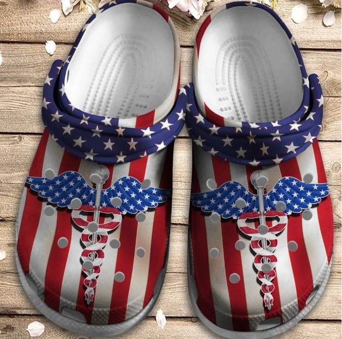 Caduceus Us Shoes 4Th Of July – Nurse Shoe Outdoor Shoes Birthday Gift For Women Men 2