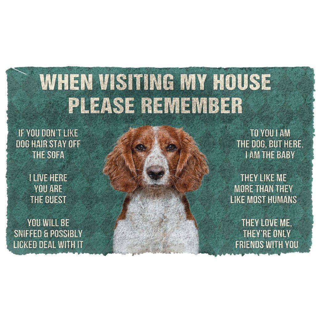 Gearhumans  GearHuman 3D Please Remember Welsh Springer Spaniel Dogs House Rules Doormat