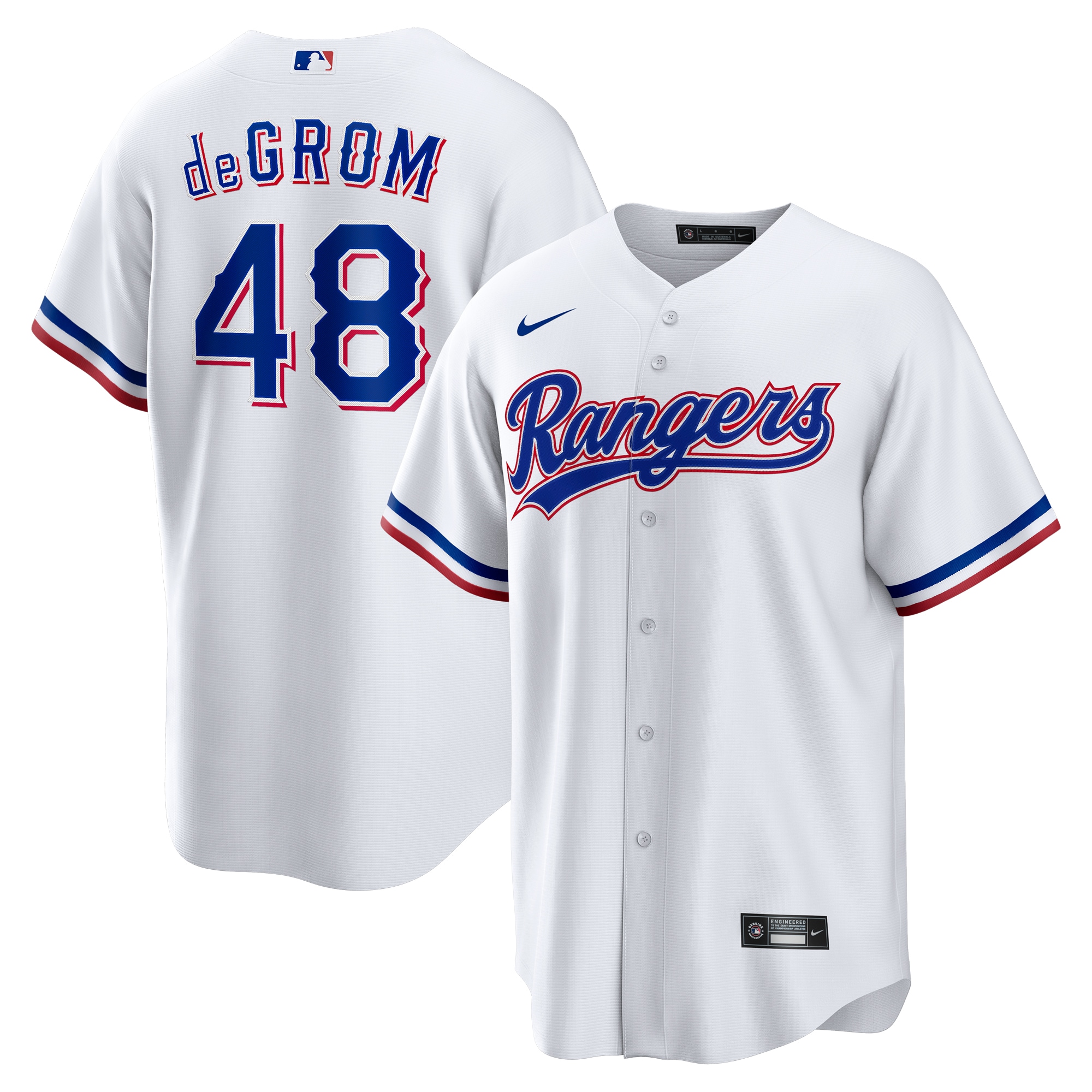 Men’s Texas Rangers Jacob deGrom White Home Player Jersey