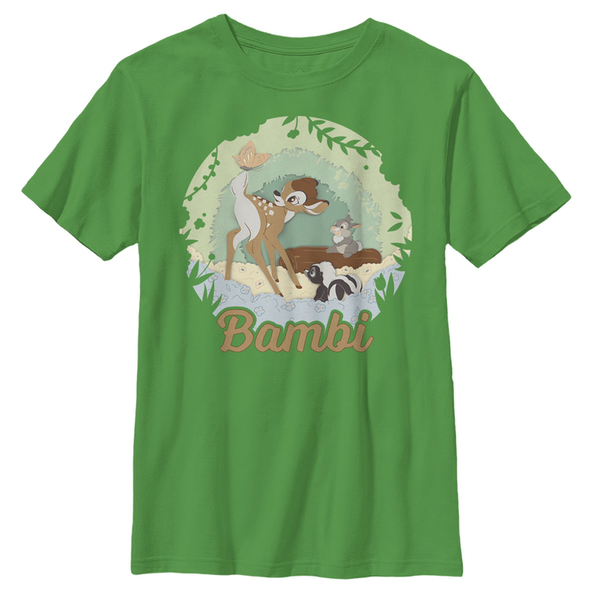 Boy’S Bambi Cartoon Thumper & Flower With Butterfly T-Shirt