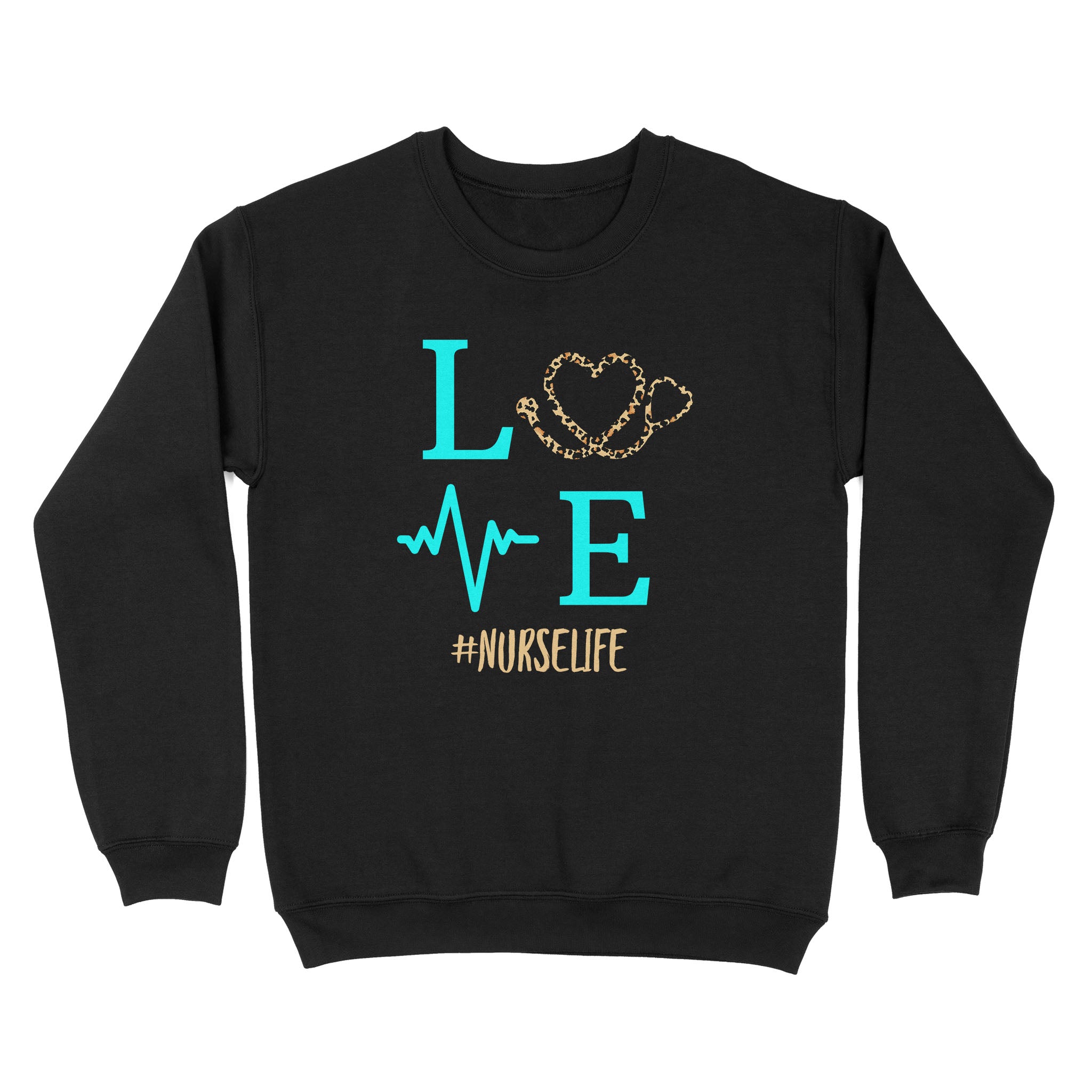 Nurse Life Rn Lpn Cna School Cheetah Heart Leopard Hopeful – Standard Crew Neck Sweatshirt