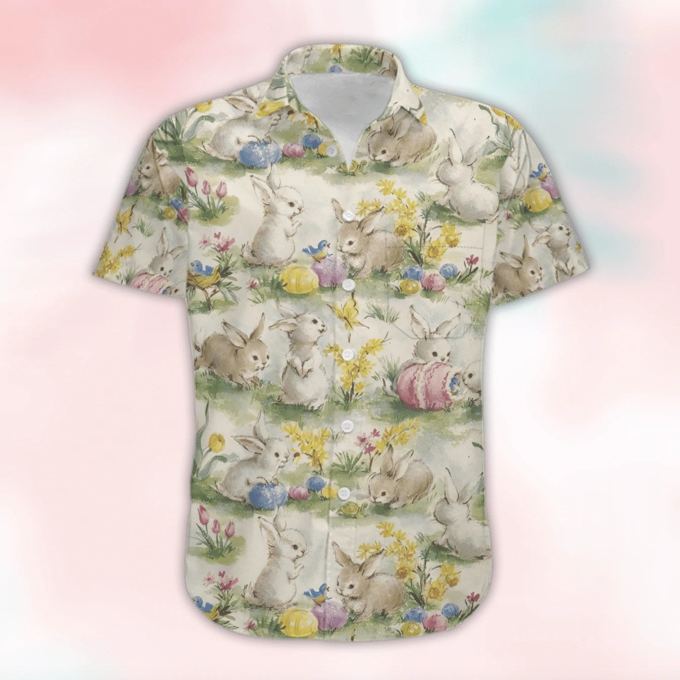 Beach Shirt Shop From 1000 Unique Happy Easter Vintage Bunny Having Fun Together Hawaiian Aloha Shirts, Vintage Hawaiian Shirt For Men & Women