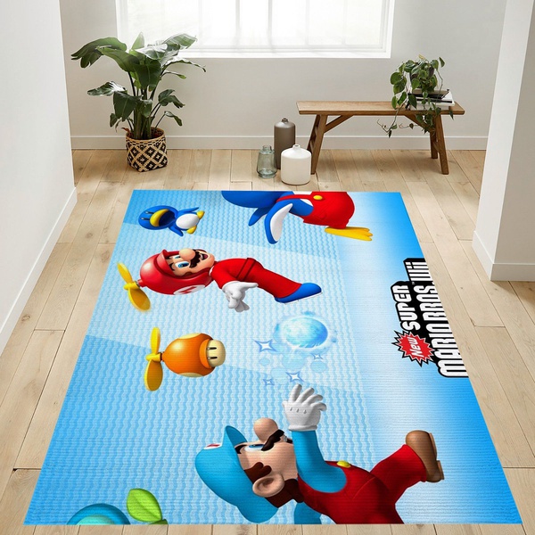 Super Mario Cute Game Area Rug Living Room Rug Home Decor Floor Decor