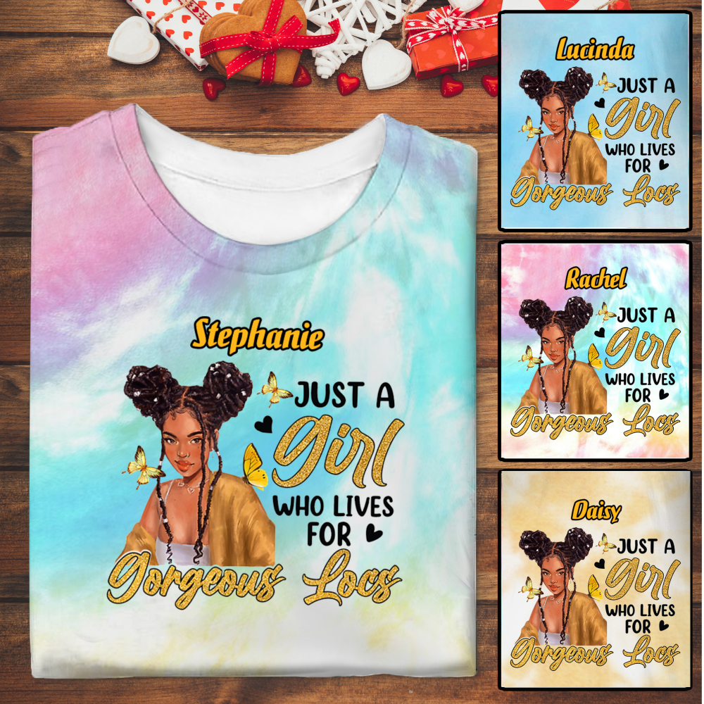 Melanin Girl Who Lives For Gorgeous Locs Tie Dye Shirt Sweatshirt Hoodie Ap689